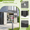 10X8 FT Outdoor Storage Shed, All Weather Metal Sheds With Lockable Doors, Tool Shed For Garden, Patio, Backyard, Lawn, Black - Decindoor