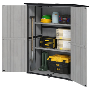 Outdoor Wooden Garden Storage Shed with Lockable Doors & Shelves - Decindoor