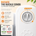 Pink automatic pet feeder with dual feeding compartments for pets