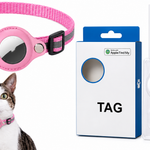 Safety breakaway buckle on reflective AirTag cat collar