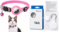 Safety breakaway buckle on reflective AirTag pet collar