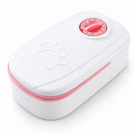 Pink automatic pet feeder with single feeding compartment
