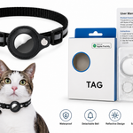 Secure AirTag holder built into reflective cat collar