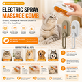 Steam pet grooming brush for cats and dogs with mist spray technology